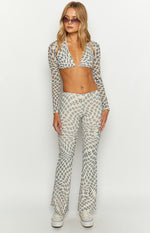 Avalon Star Print Mesh Mid Rise Pants Image