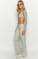 Avalon Star Print Mesh Mid Rise Pants Image