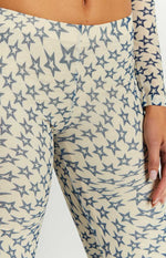 Avalon Star Print Mesh Mid Rise Pants Image