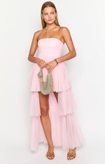 Avery Pink High-Low Maxi Dress Image