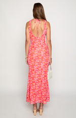 Beck Orange Floral Print Maxi Dress Image