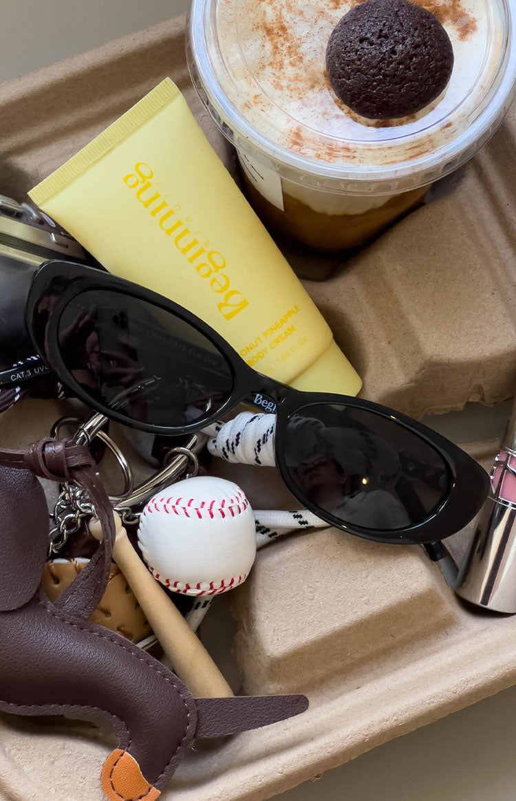 Beginning Julie Black Rounded Sunglasses (FREE over £55) Image