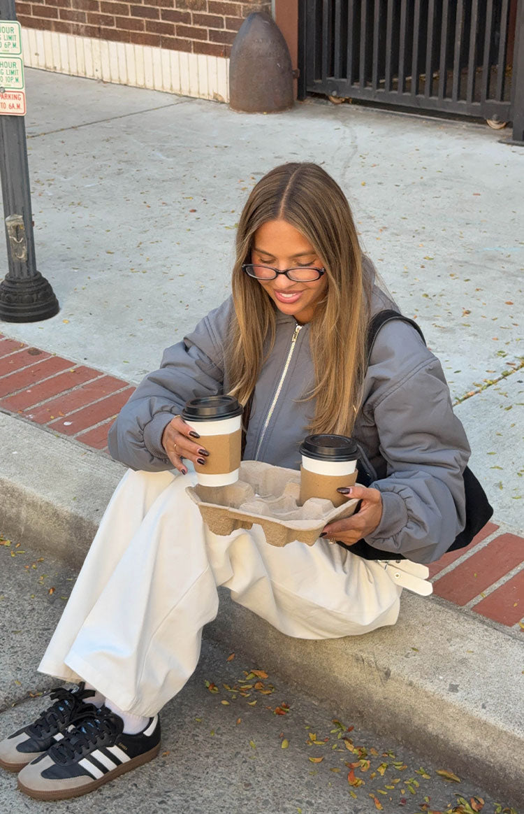 Benson Grey Puff Bomber Jacket Image