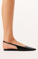 Billini Henna Black Patent Croc Mule Image