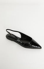 Billini Henna Black Patent Croc Mule Image