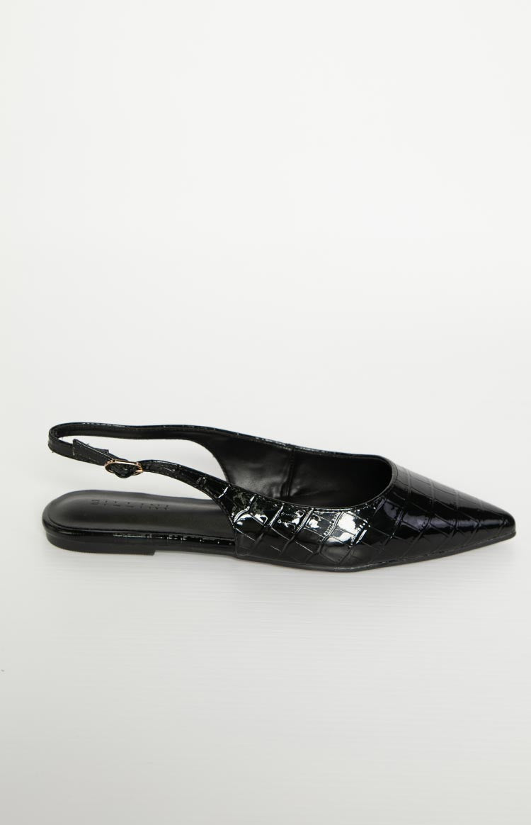 Billini Henna Black Patent Croc Mule Image