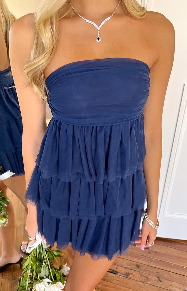 Birthday Girl Navy Mini Party Dress Image