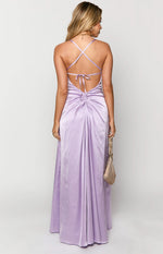 Blaise Lilac Satin Maxi Dress Image