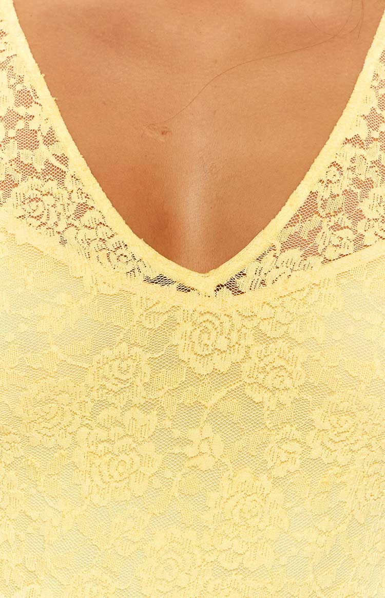 Blake Yellow Lace Maxi Dress Image