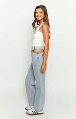 Blue Blaze Mid Wash Denim Cut Out Jeans Image