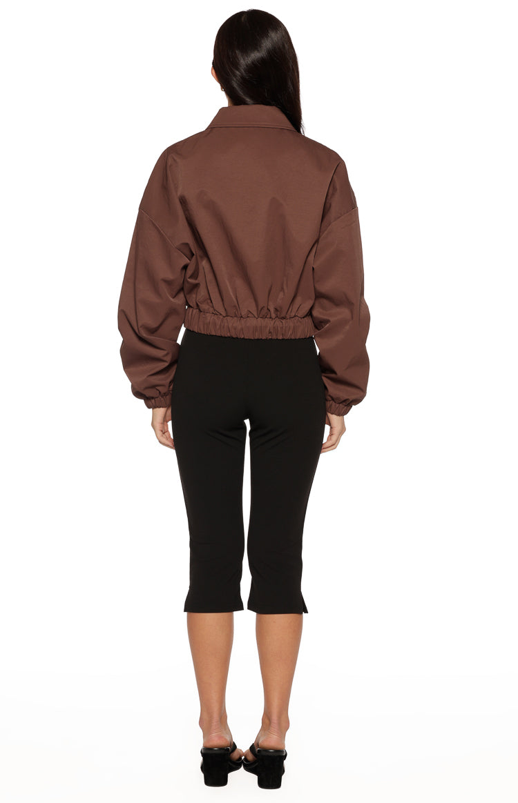 Bobbi Chocolate Collar Bomber Jacket Image