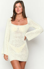 Boston White Crochet Mini Dress Image