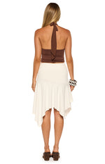 Brighton White Asymmetrical Midi Skirt Image