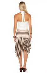 Brighton Brown Stripe Asymmetrical Midi Skirt - PRE ORDER Image