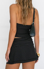Briony Black Polka Dot Mini Skirt Image