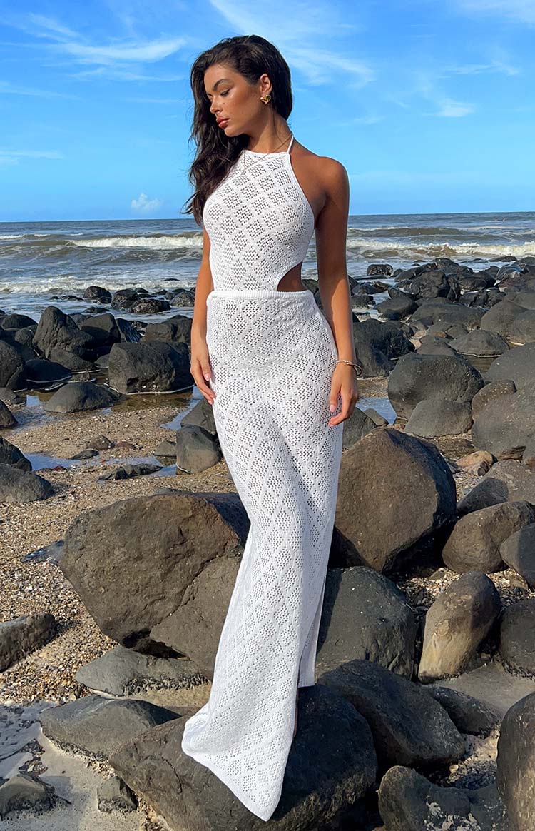 Brooks White Crochet Maxi Dress Image