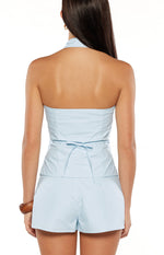 Caelan Blue Woven Shorts Image