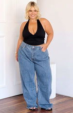 Calliope Mid Wash Mid Rise Slouchy Jeans Image