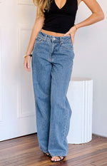Calliope Mid Wash Mid Rise Slouchy Jeans Image
