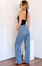 Calliope Mid Wash Mid Rise Slouchy Jeans Image