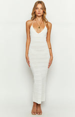 Casie White Knit Maxi Dress Image