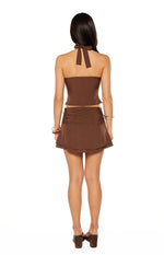 Casper Brown Polka Dot Halter Neck Top Image