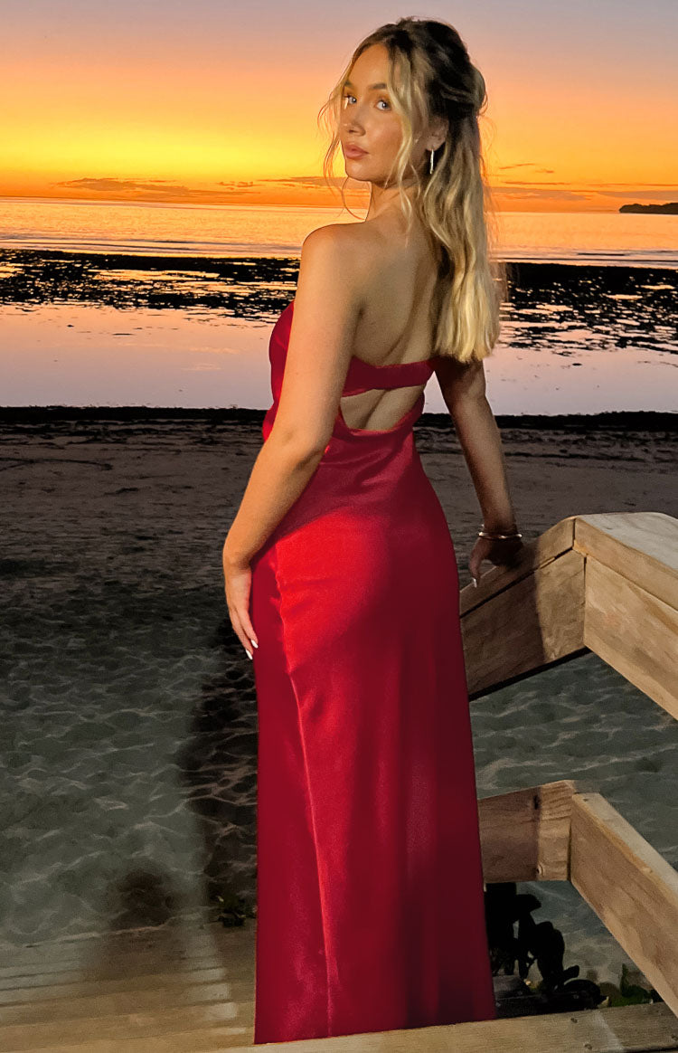 Cassander Red Strapless Maxi Dress Image