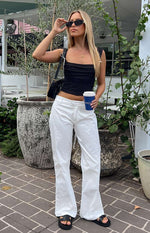 Cathryn White Mid Rise Pants Image