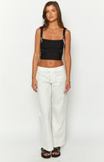 Cathryn White Mid Rise Pants Image