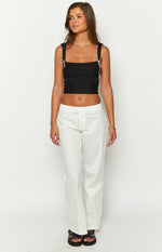 Cathryn White Mid Rise Pants Image