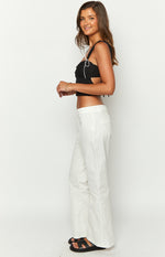 Cathryn White Mid Rise Pants Image