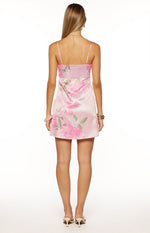 Chantell Pink and Green Floral Mini Dress Image