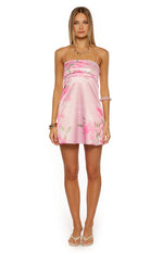 Chantell Pink and Green Floral Mini Dress Image