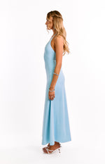 Chevelle Light Blue Halter Maxi Dress Image