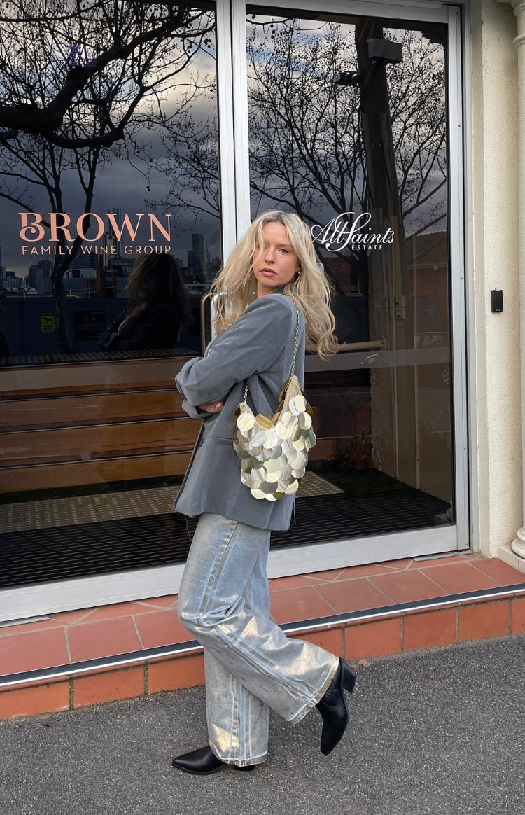 Chrome Cascade Gold Metallic Jeans Image