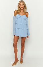 Cindee Blue Off Shoulder Mini Dress Image