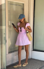 Clairo Light Pink Stripe Cap Sleeve Mini Dress Image