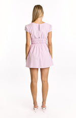 Clairo Light Pink Stripe Cap Sleeve Mini Dress Image