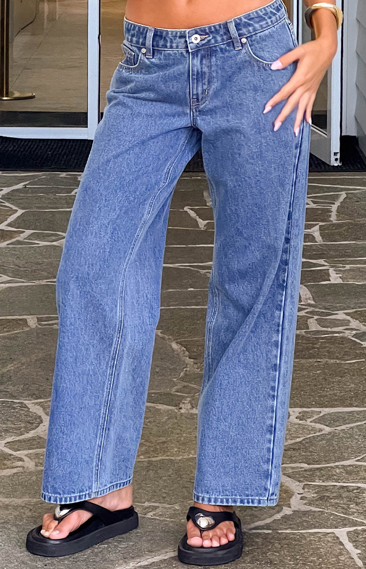 Clara Mid Wash Denim Low Rise Jeans