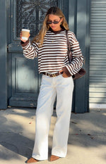 Clara Star White Denim Low Rise Jeans Image