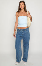 Clara Star Mid Wash Denim Low Rise Jeans Image