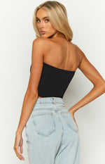 Clover Black Knit Corset Top Image