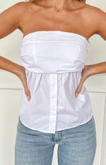 Colbie White Strapless Top Image