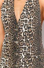 Corbin Leopard Halter Neck Mini Dress Image