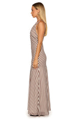 Cornell Brown Stripe Maxi Dress Image