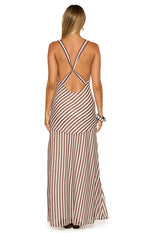 Cornell Brown Stripe Maxi Dress Image