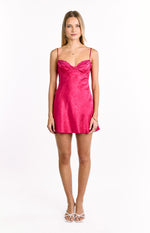 Noeline Pink Satin Mini Dress Image