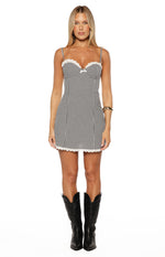 Cutie Black Gingham Mini Dress Image