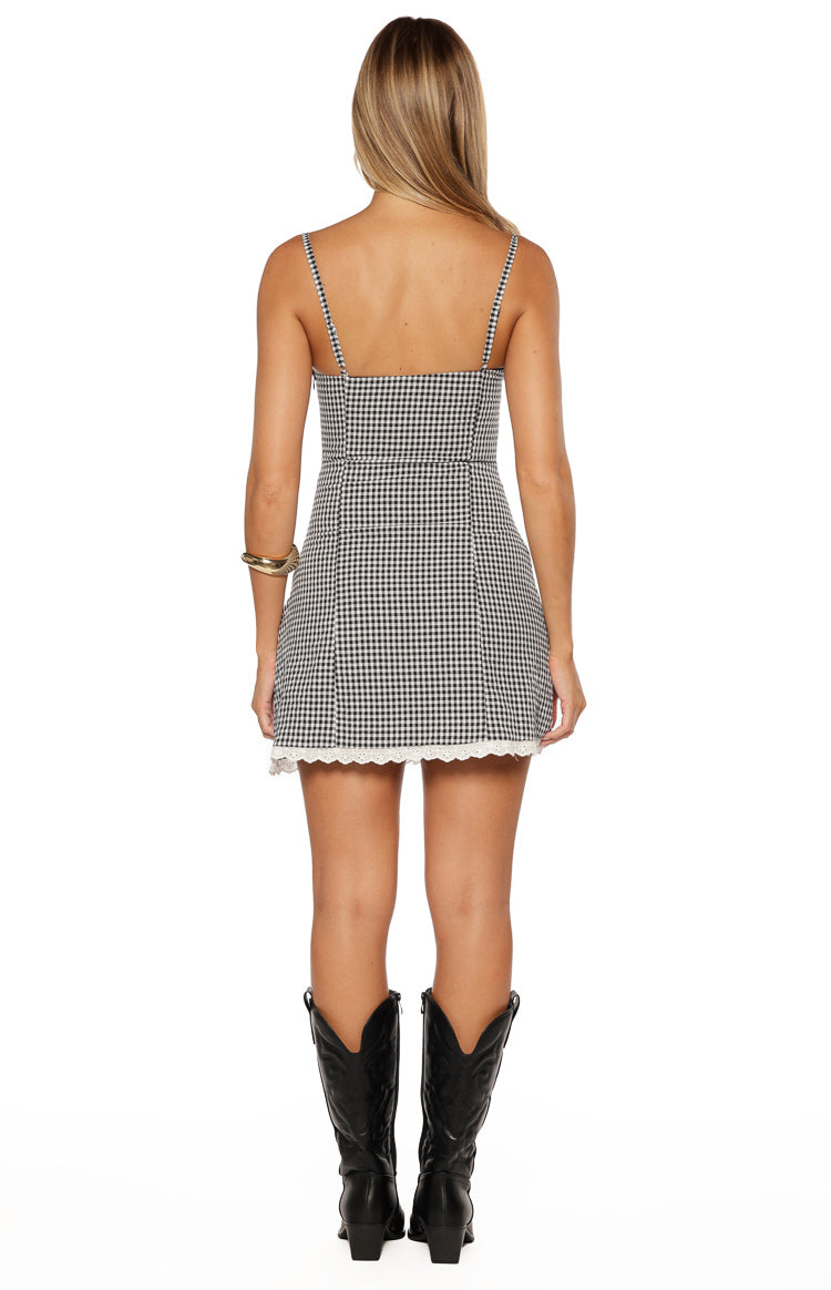 Cutie Black Gingham Mini Dress Image