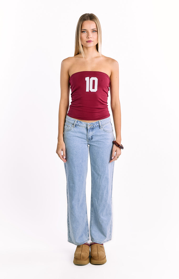 Daisy Burgundy Strapless Top Image